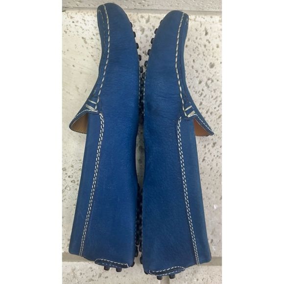 Tod's Wonen’s Blue Leather Gommino Driving Loafers Size 6 1/2 - Picture 7 of 13